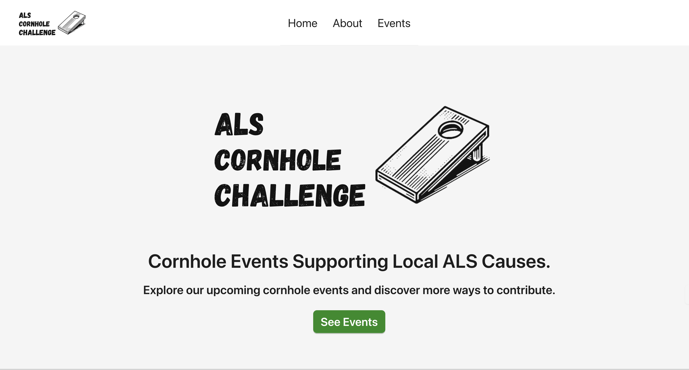 ALS Cornhole Challenge site hero image